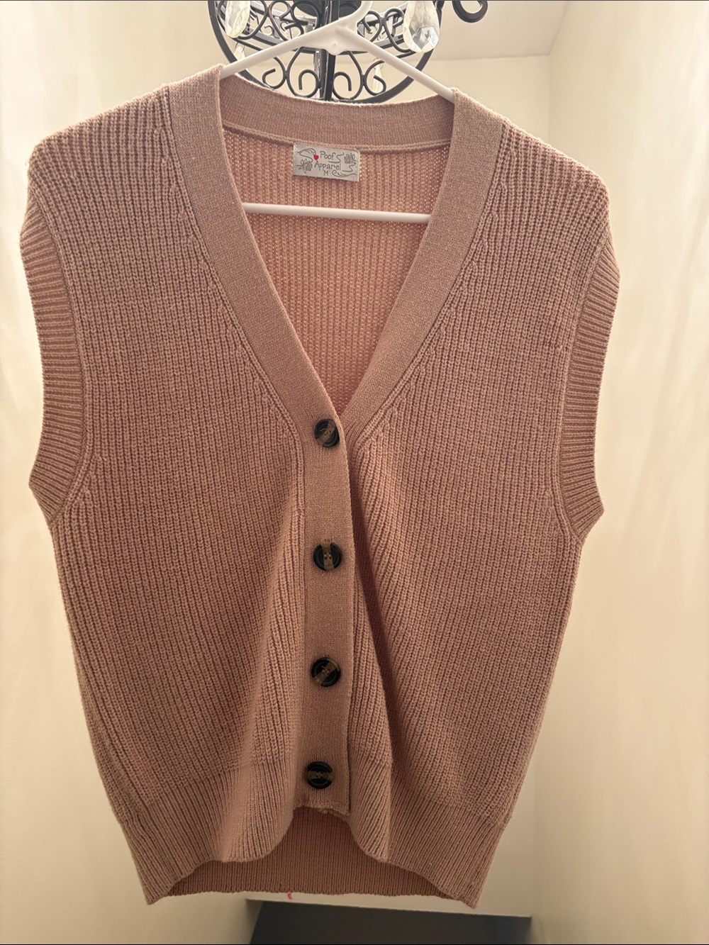 TAN VEST , MED, NEVER WORN